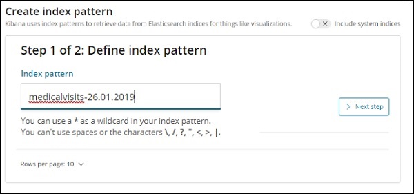 Create Index Pattern