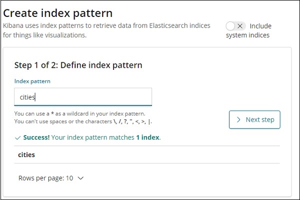 Kibana index pattern