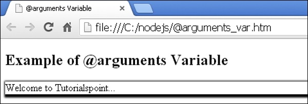 @arguments Variable