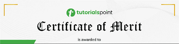 sample Tutorialspoint certificate