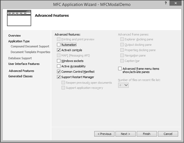 MFCModalDemo Advanced Features
