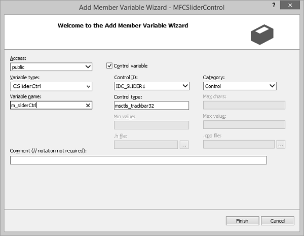 Slider Control Add Variable