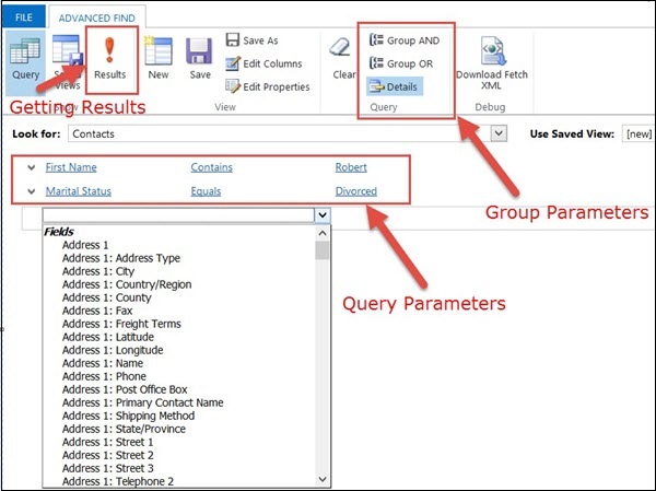 Mscrm Advanced Find Query Results Group