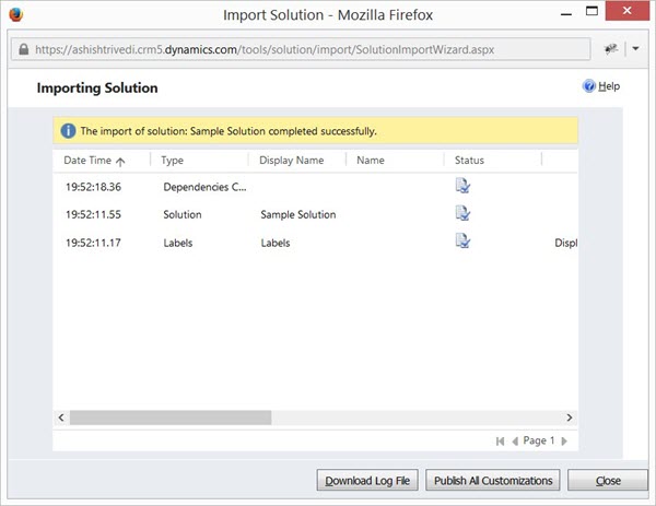 Mscrm import Solution Step 4