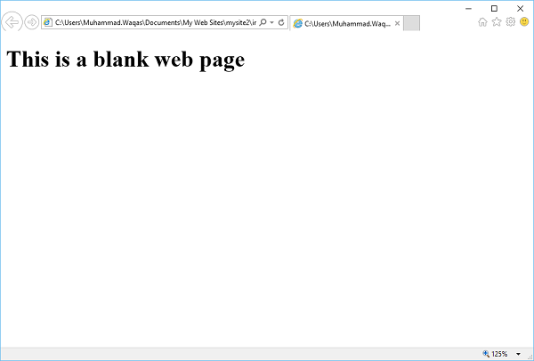 Blank Web Page