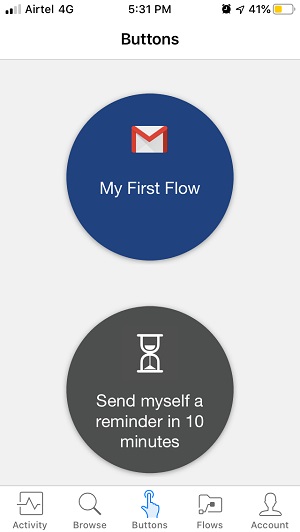 new button as created by flow.