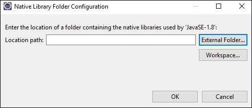 Double-click on Native library location