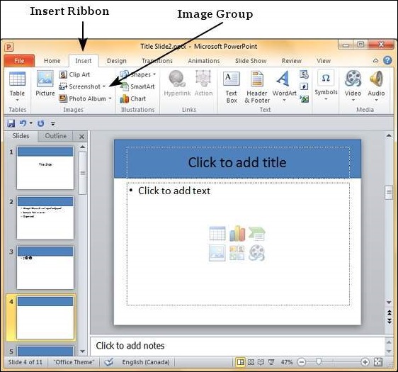 powerpoint presentation with one screen