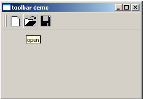 QToolBar Widgets Output