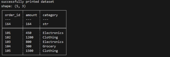 Polars DataFrame example