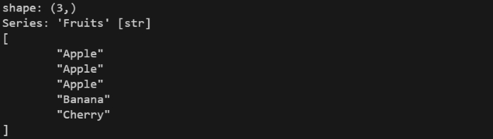 Polars DataFrame example