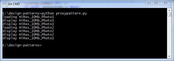 Proxy Pattern Output