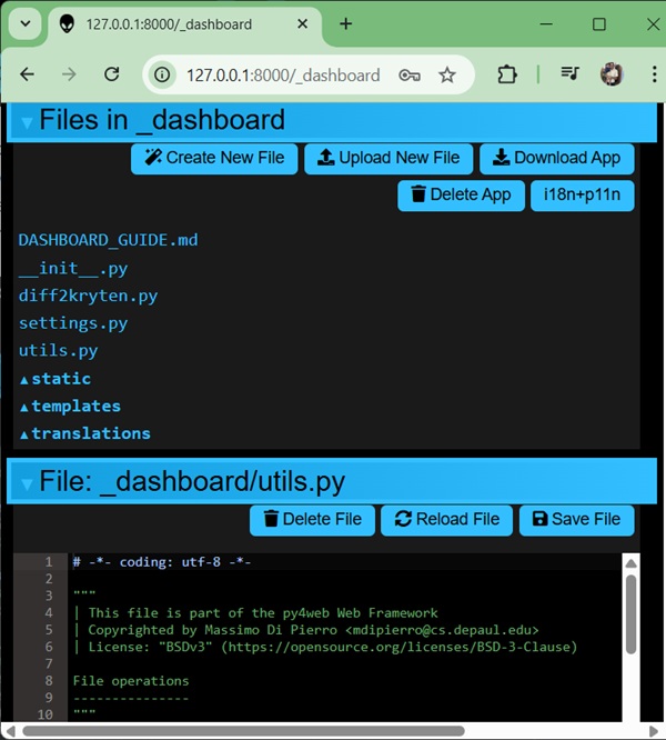 Dashboard Installed Applications