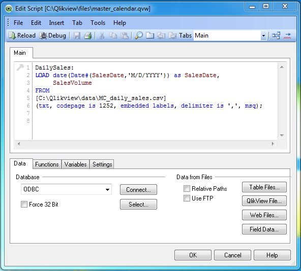 QlikView Master Calendar PadaKuu