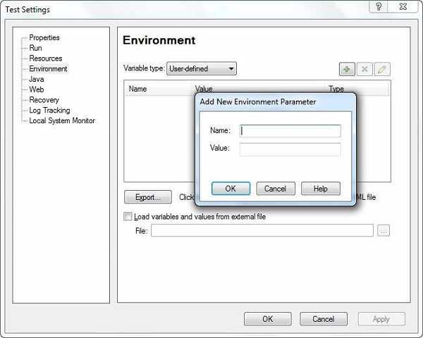 User Defined Internal Environment Variables