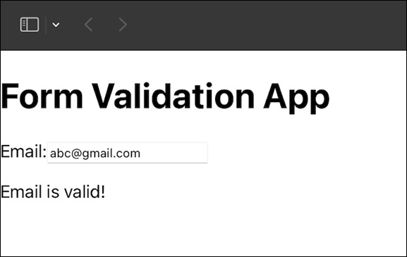 form validation app email