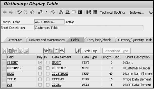 Already Peru optional SAP ABAP - Tables