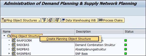 Create Planning Object Structure
