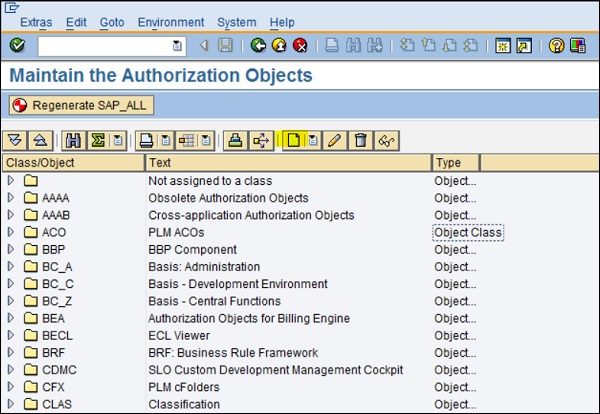 Maintain Authorization Objects