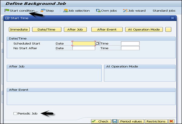 Sap create event for background job