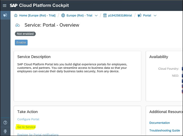 SAP Cloud Platform Portal