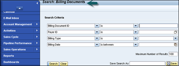 Search Billing Documents