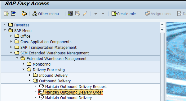 Maintain Outbound Delivery Order