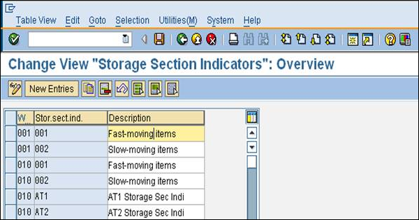 Storage Section Indicators