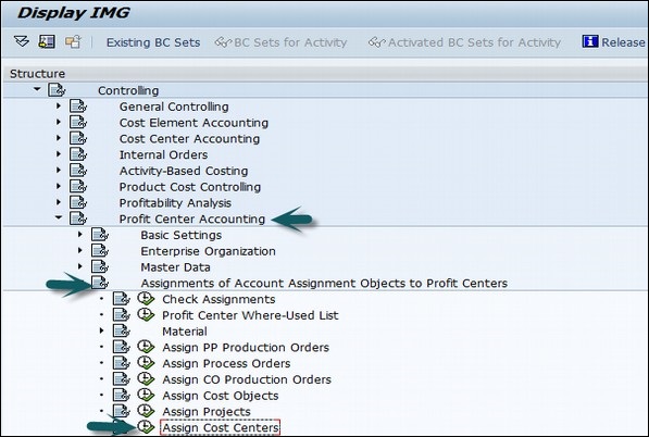 cost center assignment in sap