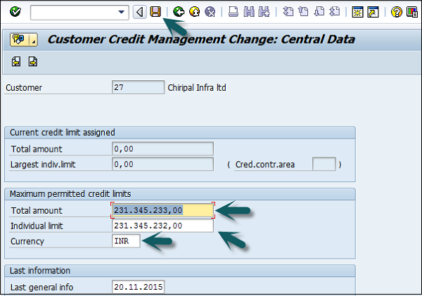 How to define a Credit Control area for a customer in SAP FI? 