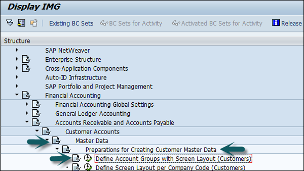 Define Customer Account Group