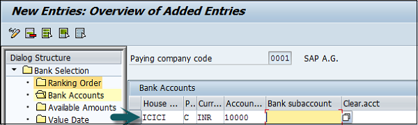 New Bank Account Detail