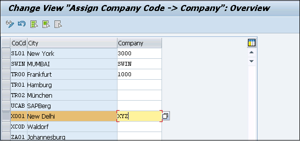 Change Company Code