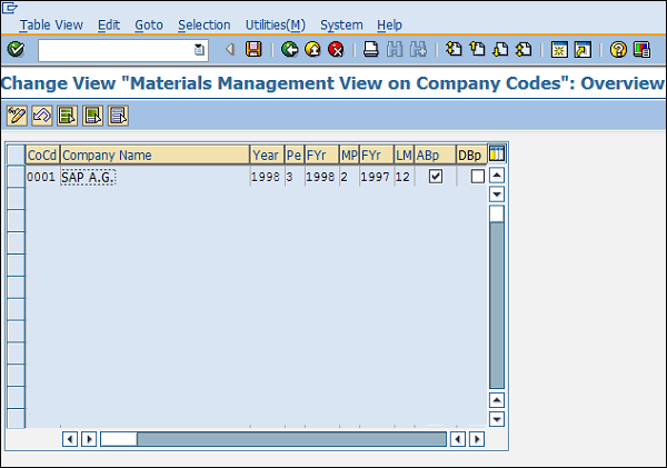 SAP Company code entry