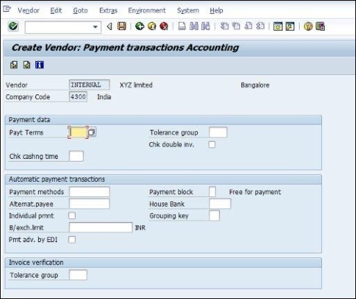 SAP Vendor terms of payment
