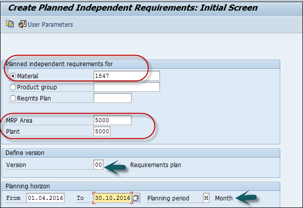 Create Planned Requirements