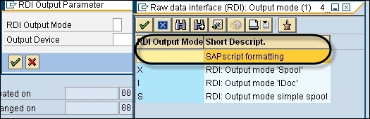 RDI Output Mode