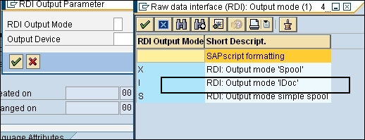 RDI Output Mode Idoc