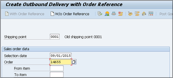 Outbound Delivery Order Reference