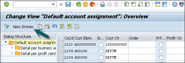 New Account Assignment