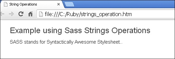 Sass Operations