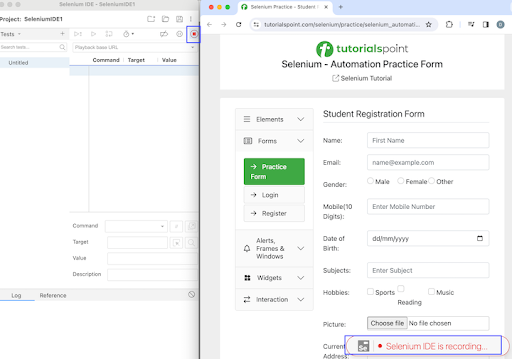 Selenium IDE Creating Tests 5