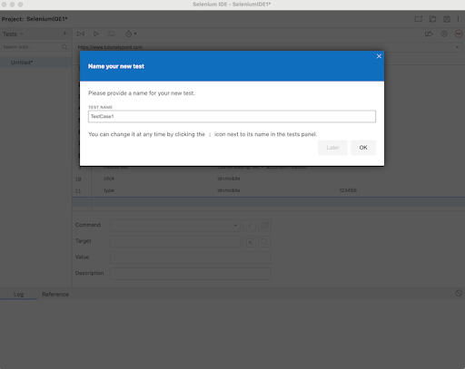 Selenium IDE Creating Tests 7