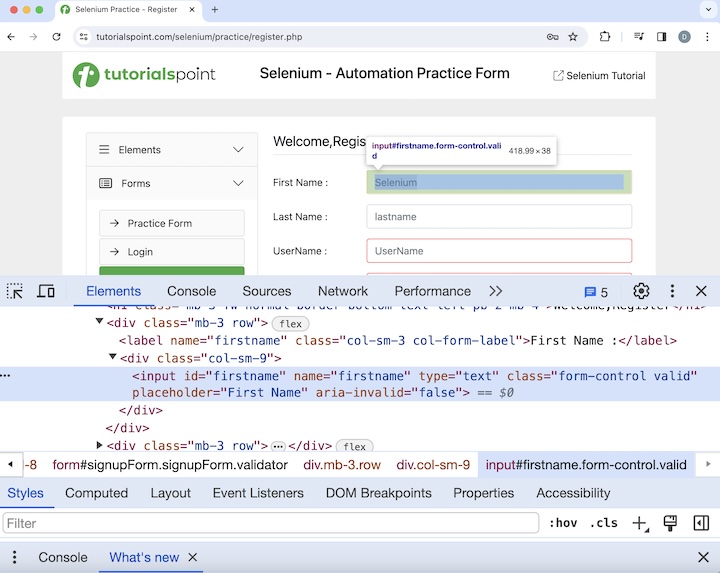 Selenium IDE Locating Strategies 3