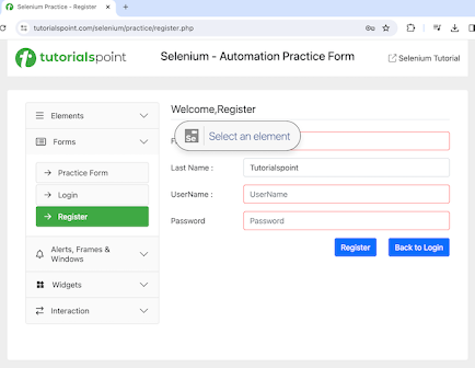 Selenium IDE Locating Strategies 7