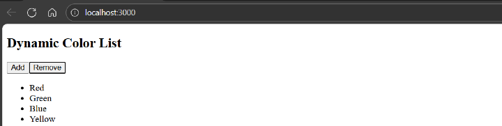 for component remove output
