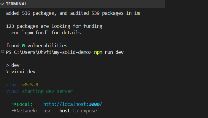 Quick Start with Solidjs Step 4
