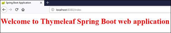 Spring Boot Thymleaf web Application