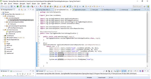 Spring Data JDBC Project Structure