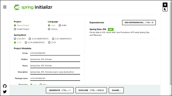 Spring Data JPA Dependency B